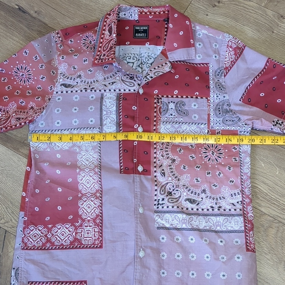 Todd Snyder + Albiate Bandana Motif Mens Shirt Size Medium - Picture 3 of 9